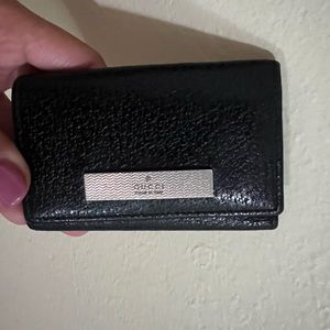 Gucci Black Leather Key Cles
